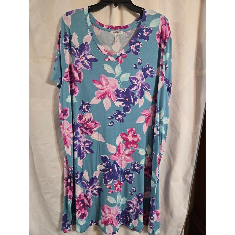 Women's Jockey Short Sleeve V-neck floral print nightgown 3X